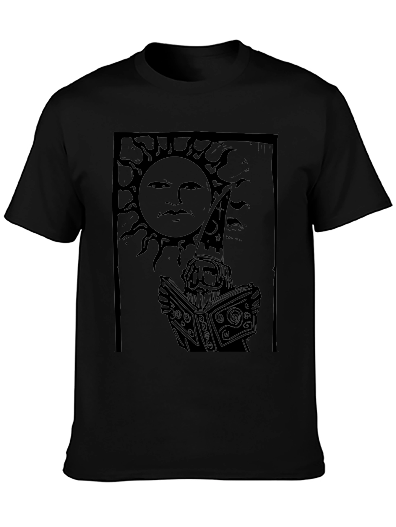 Mystic Sun Reader Graphic Tee - Black