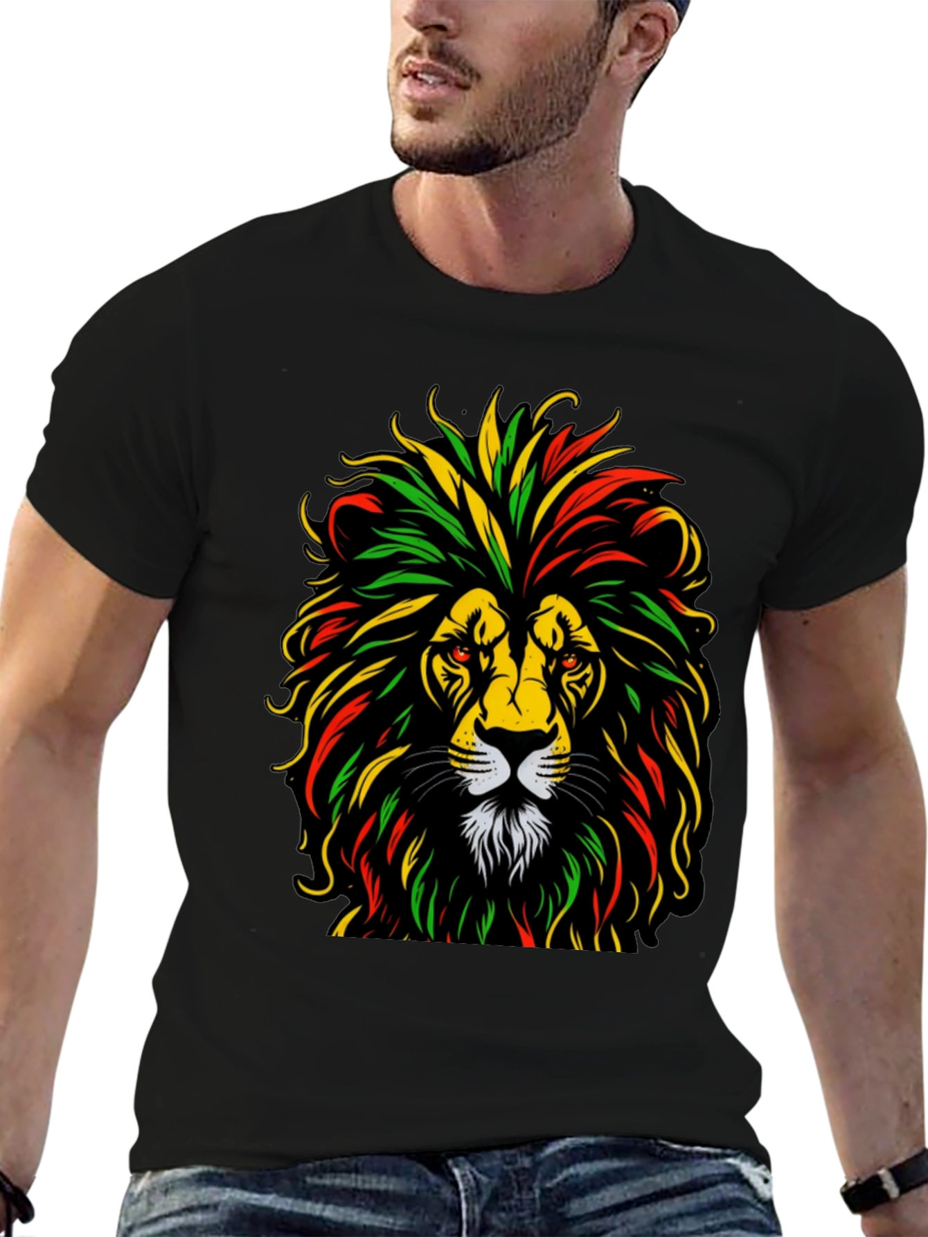 Rasta Lion Graphic Tee - Reggae Vibes