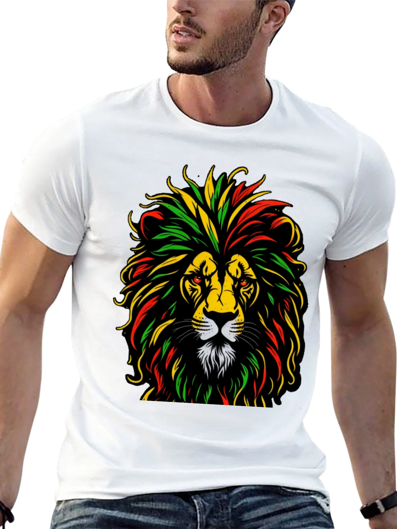 Rasta Lion Graphic Tee - Reggae Vibes