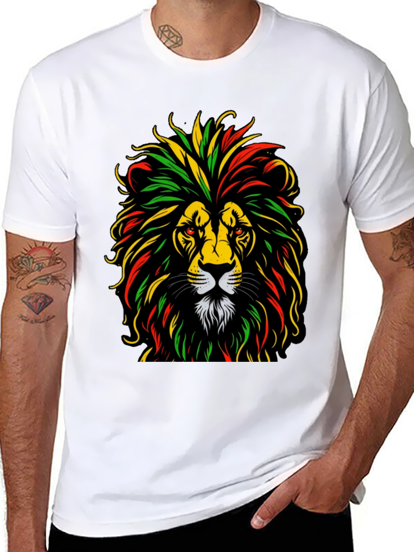 Rasta Lion Graphic Tee - Reggae Vibes