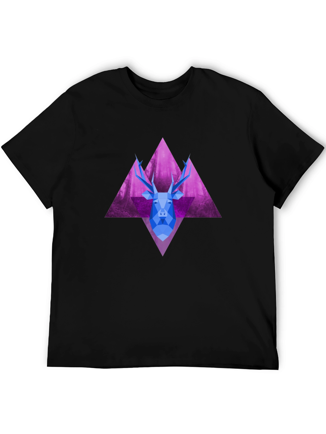Geometric Deer Graphic Tee - Unique Style