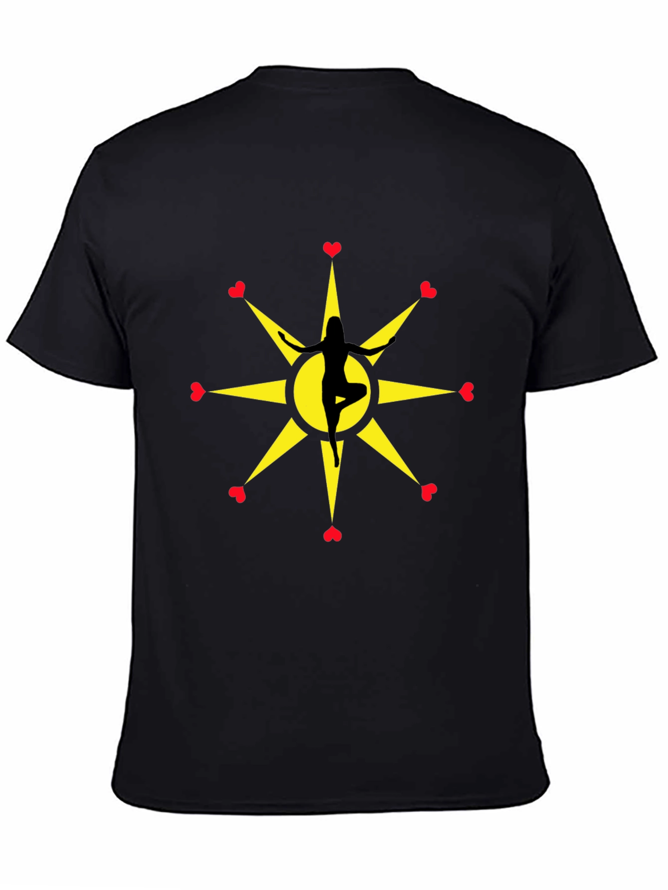 Yoga Love Star Graphic Tee - Black Unisex T-Shirt