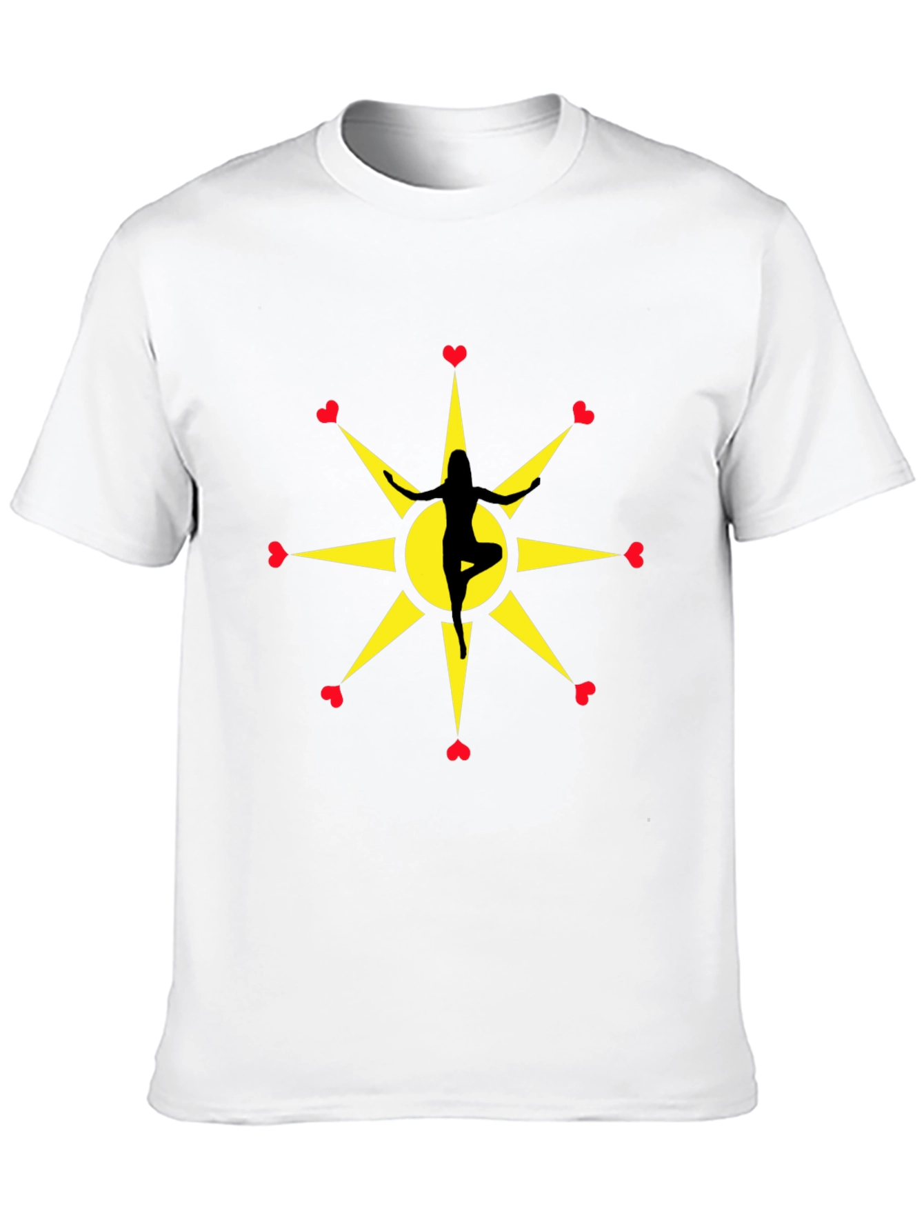 Yoga Love Star Graphic Tee - Black Unisex T-Shirt