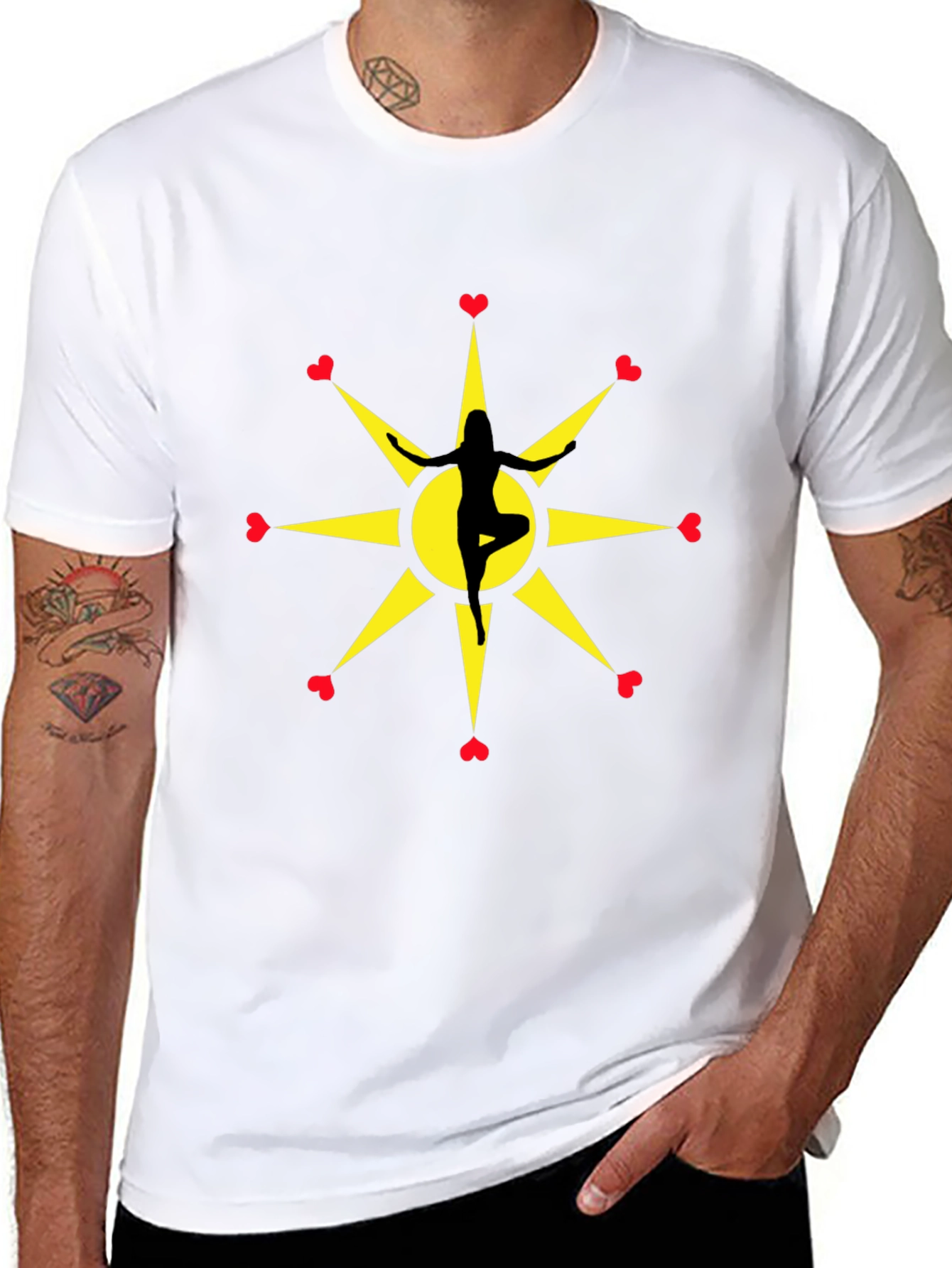 Yoga Love Star Graphic Tee - Black Unisex T-Shirt