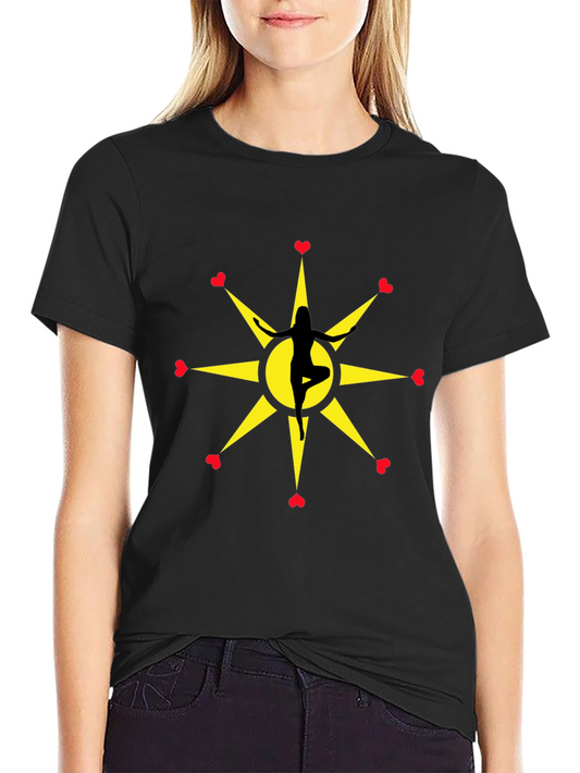 Yoga Love Star Graphic Tee - Black Unisex T-Shirt