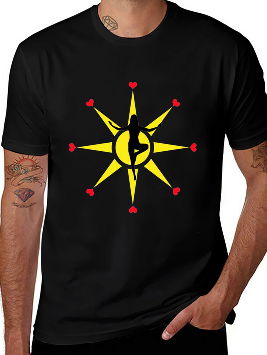 Yoga Love Star Graphic Tee - Black Unisex T-Shirt