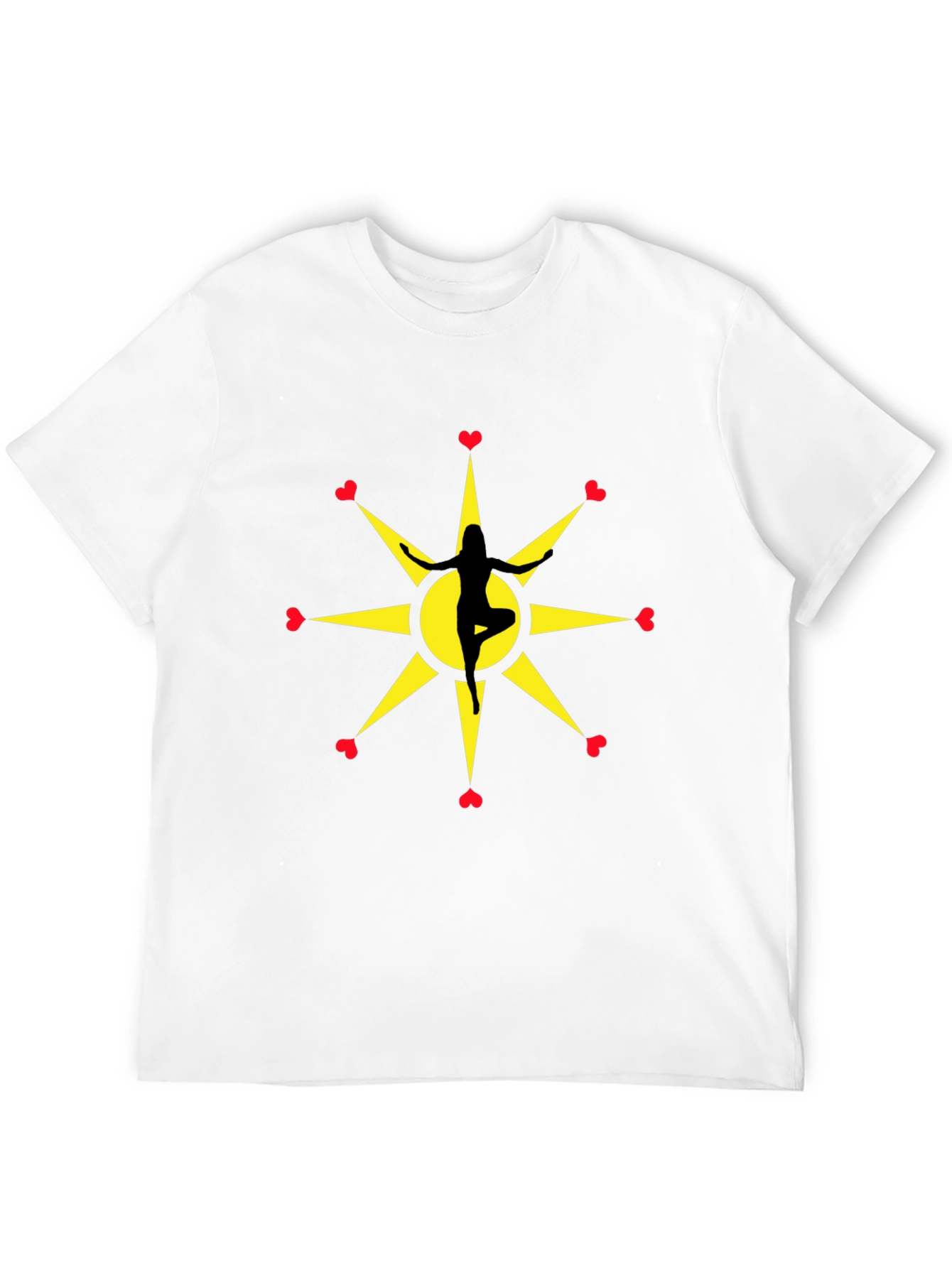 Yoga Love Star Graphic Tee - Black Unisex T-Shirt