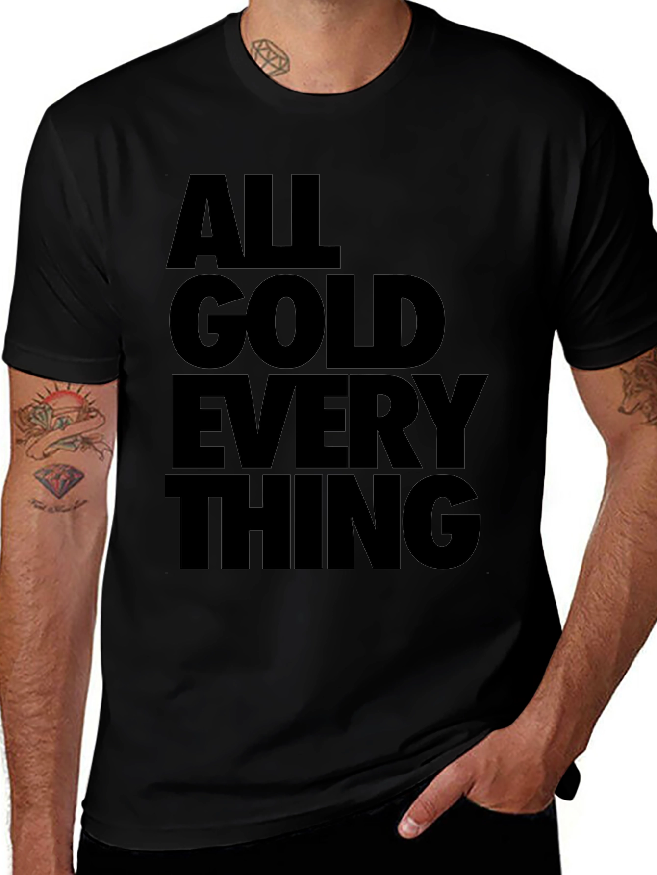 All Gold Everything Mens Black Graphic Tee