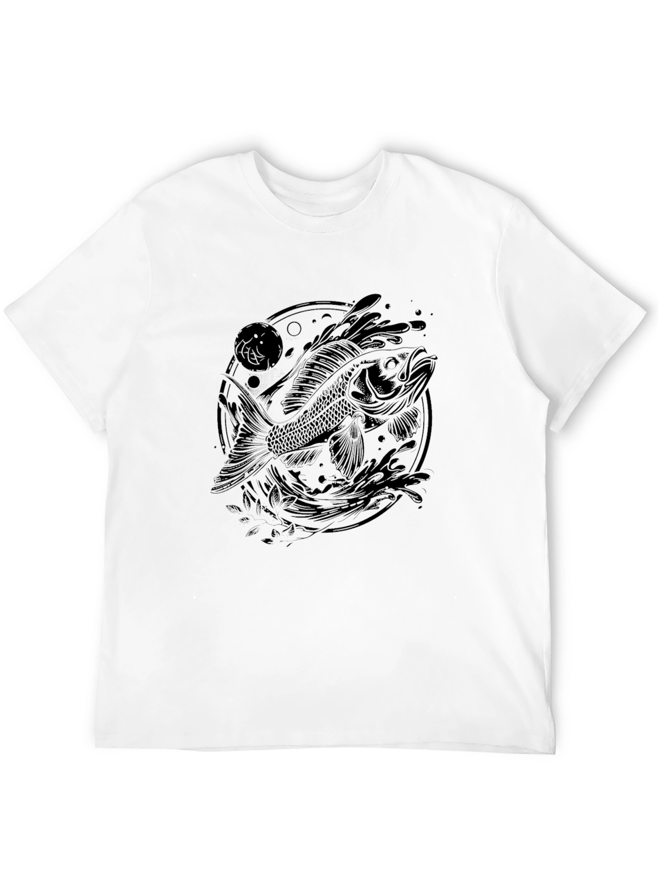 Koi Fish Graphic T-Shirt - Black