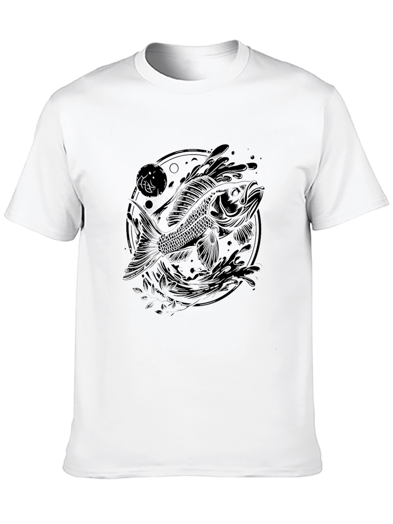 Koi Fish Graphic T-Shirt - Black