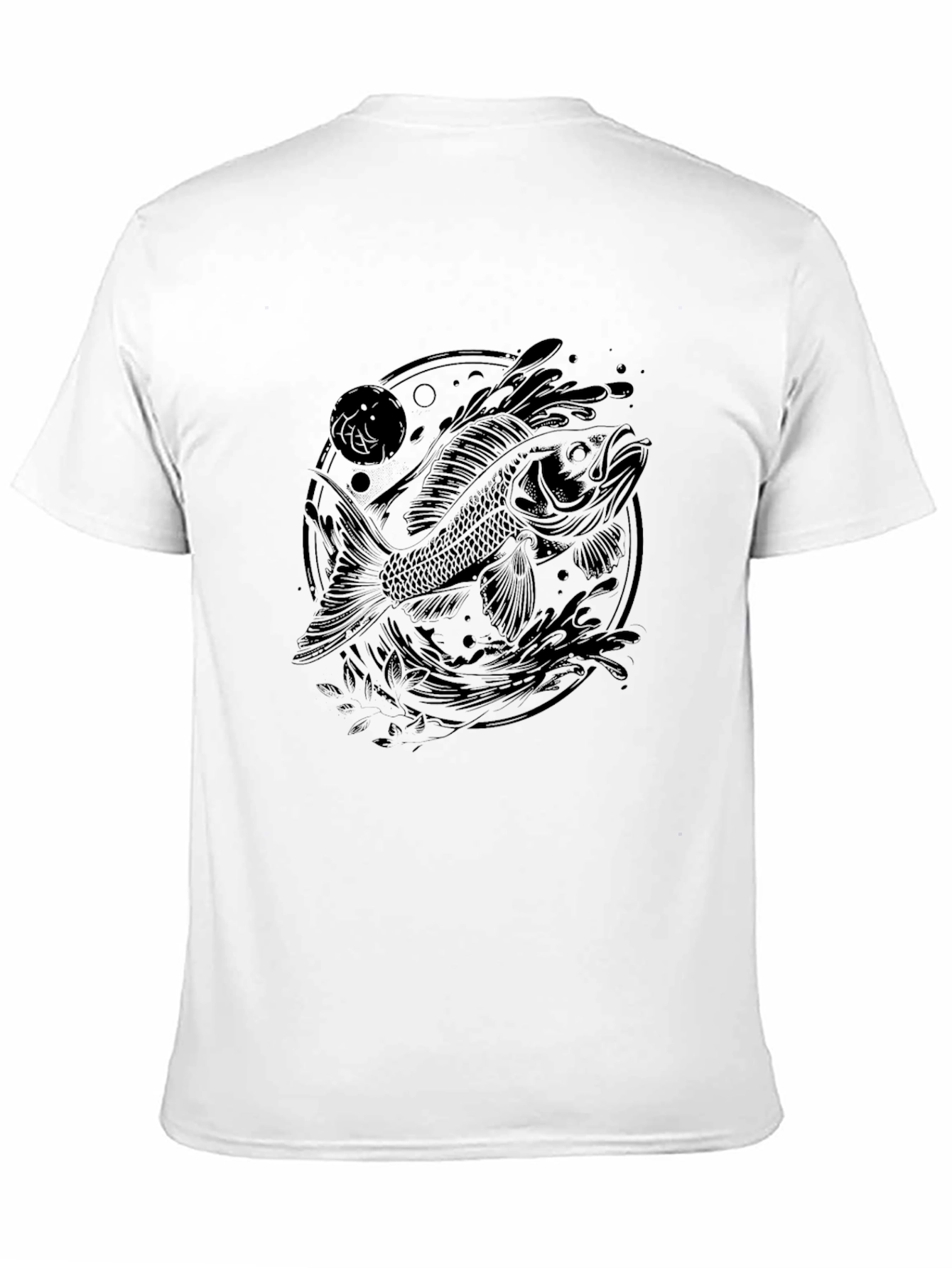 Koi Fish Graphic T-Shirt - Black