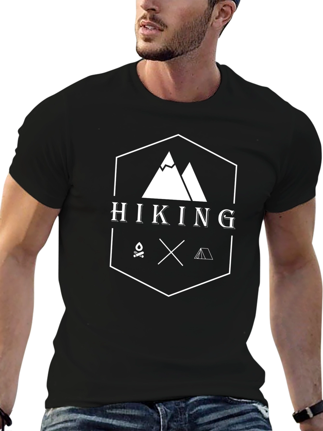 Hiking Adventure Graphic Tee - Black