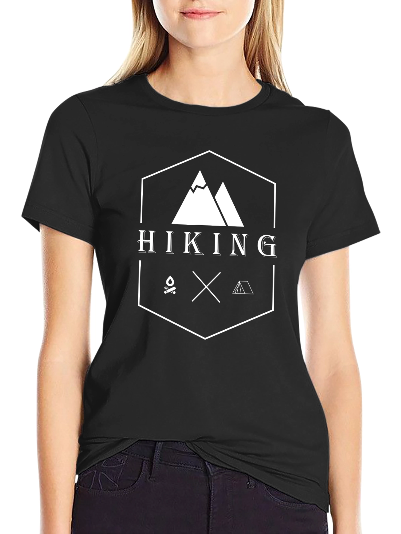 Hiking Adventure Graphic Tee - Black