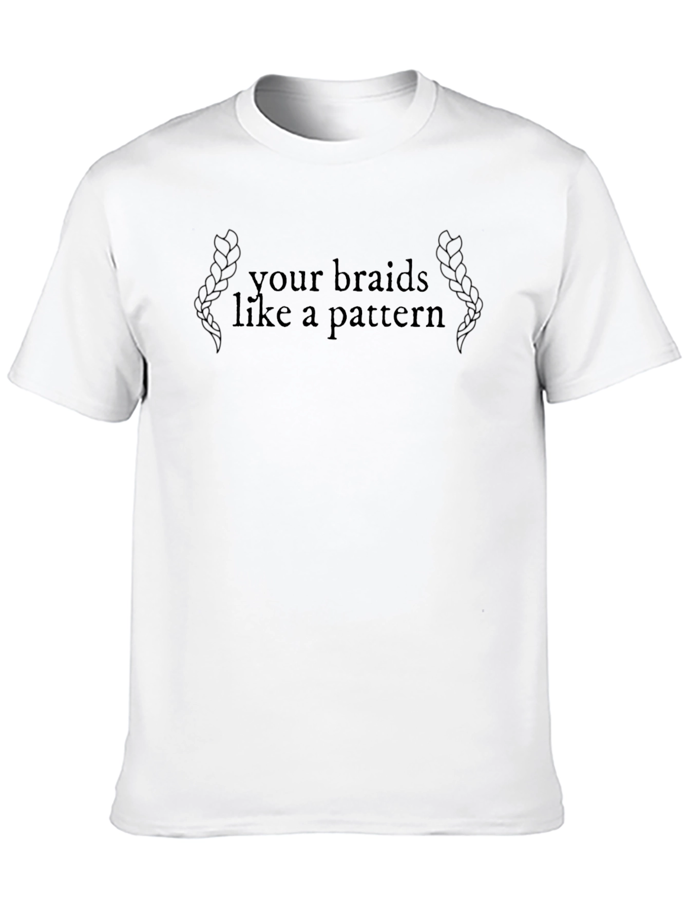 Braids Pattern Graphic Tee - Unisex Cotton T-Shirt