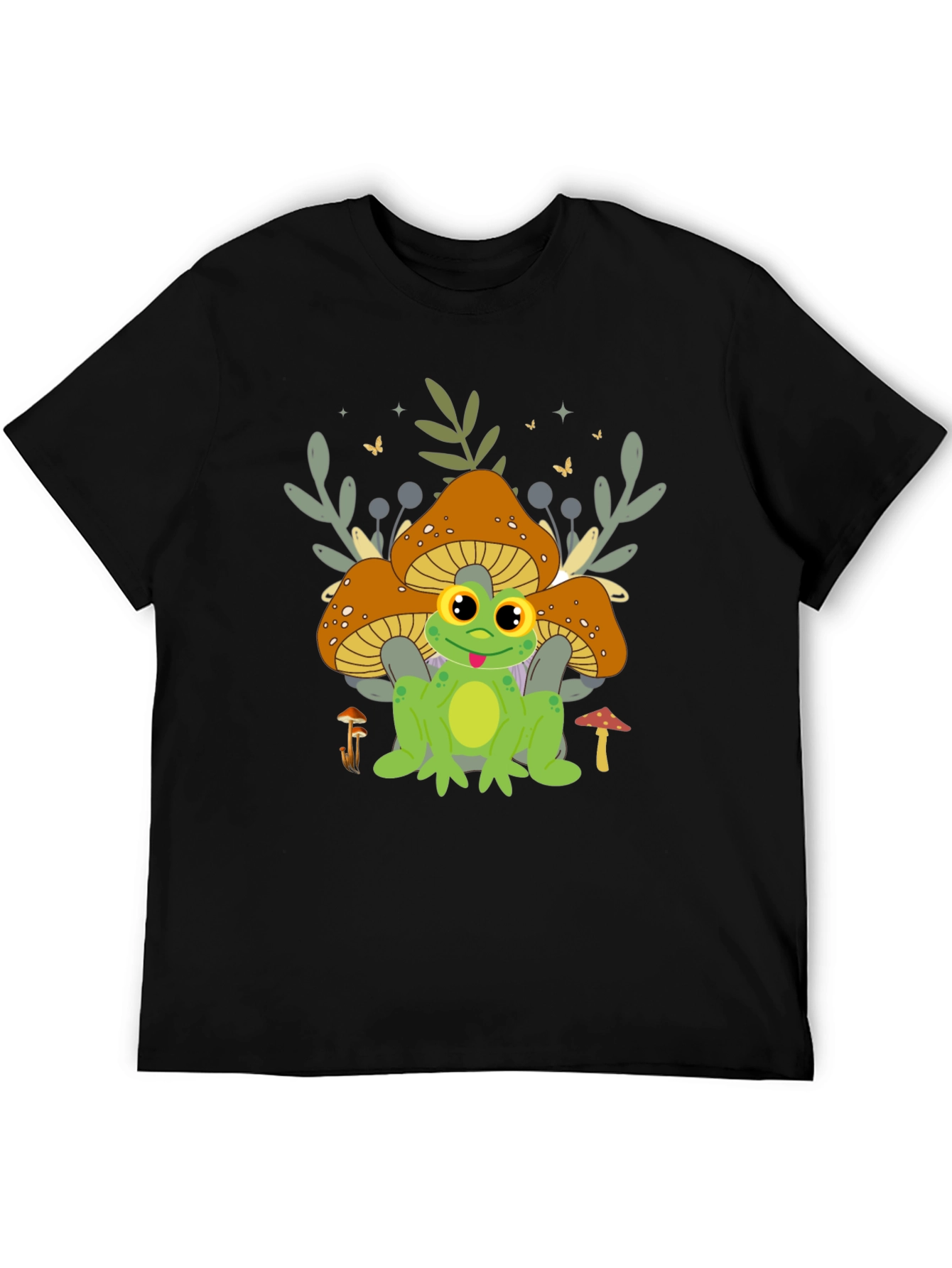 Frog & Mushroom T-Shirt - Cute Graphic Tee