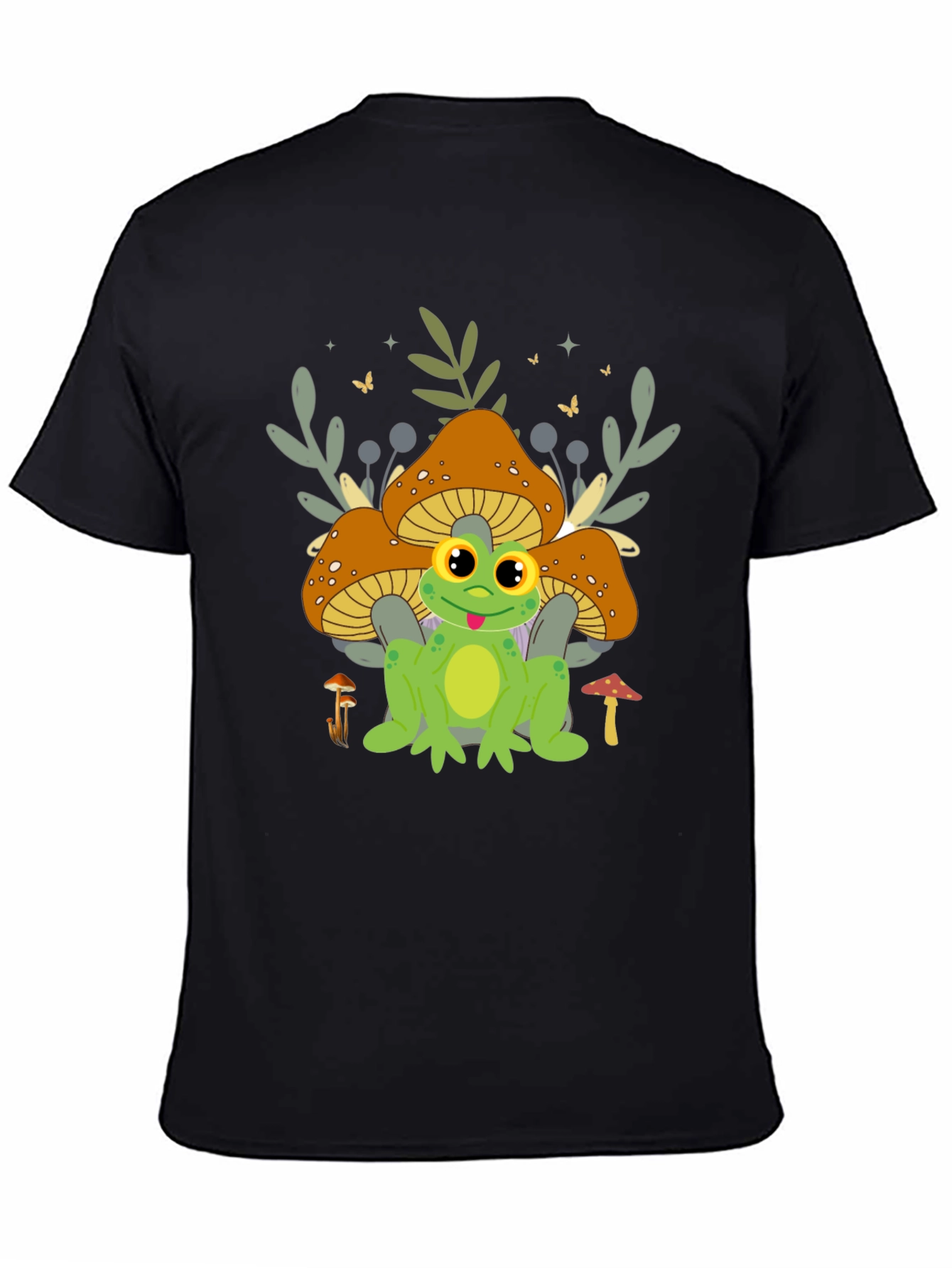 Frog & Mushroom T-Shirt - Cute Graphic Tee