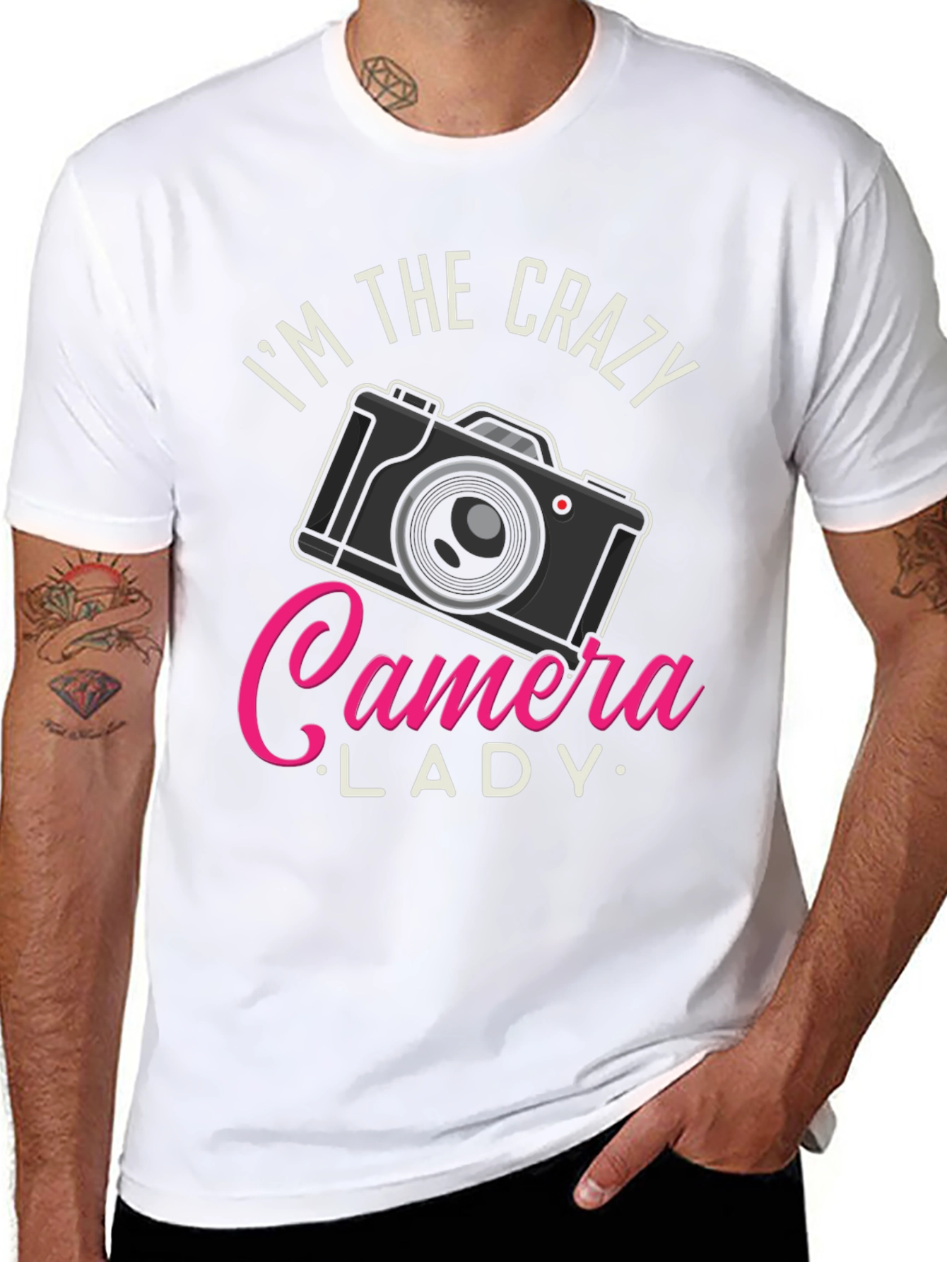 Crazy Camera Lady T-Shirt - Photographer Gift