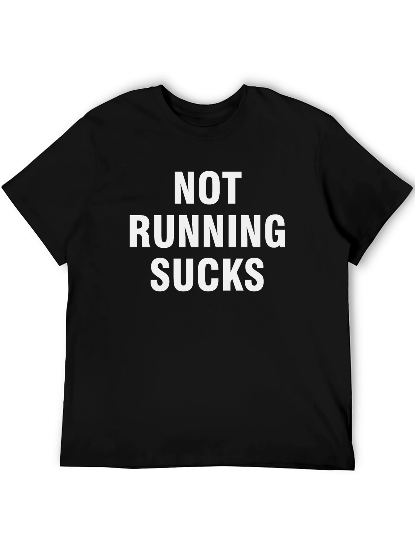 Not Running Sucks Graphic Tee - Black Cotton T-Shirt
