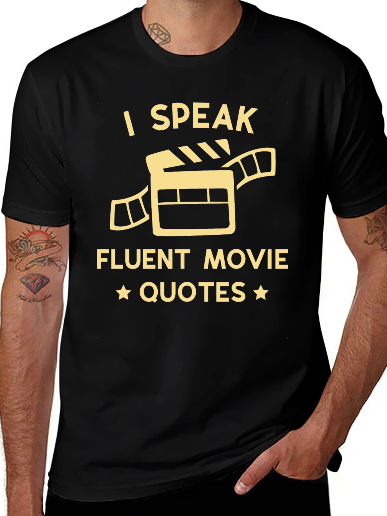 I Speak Fluent Movie Quotes Black T-Shirt
