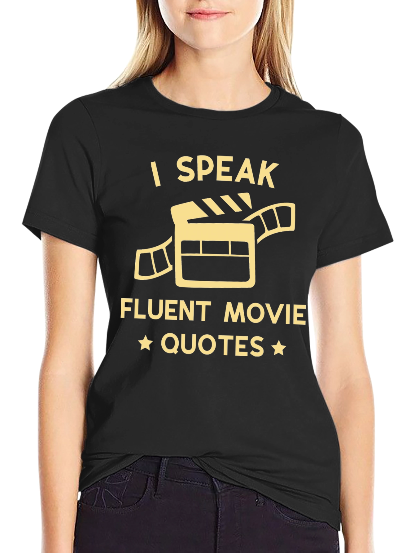 I Speak Fluent Movie Quotes Black T-Shirt