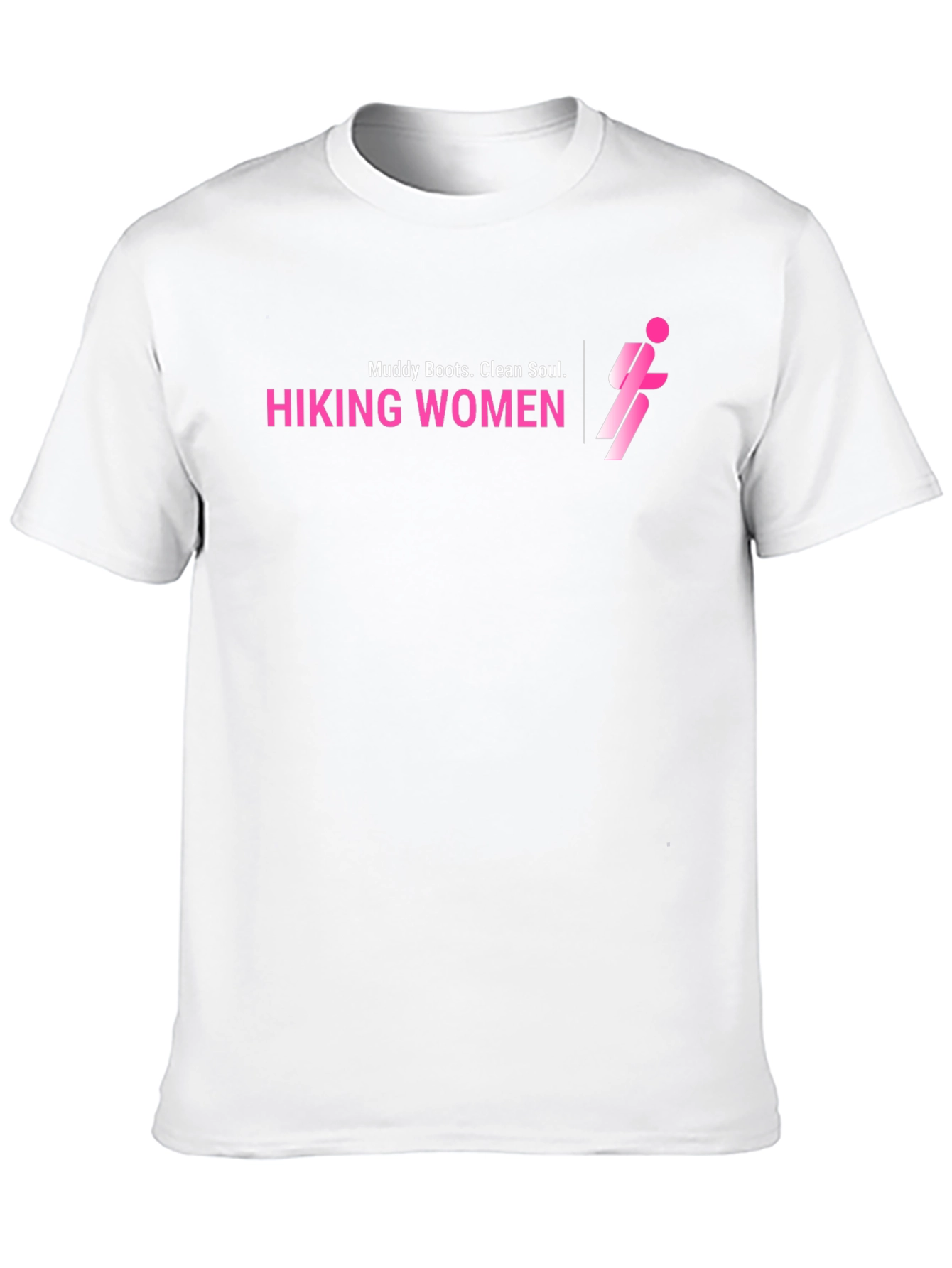 Hiking Women Black T-Shirt Muddy Boots Clean Soul