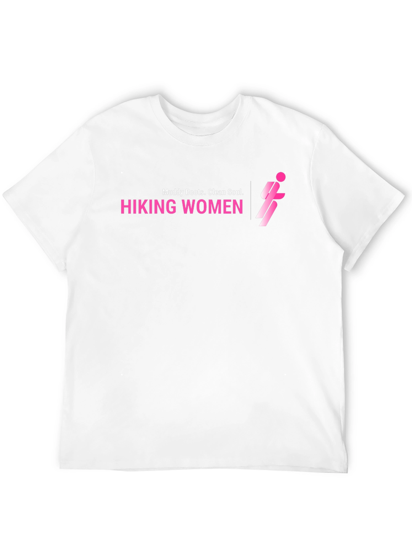 Hiking Women Black T-Shirt Muddy Boots Clean Soul