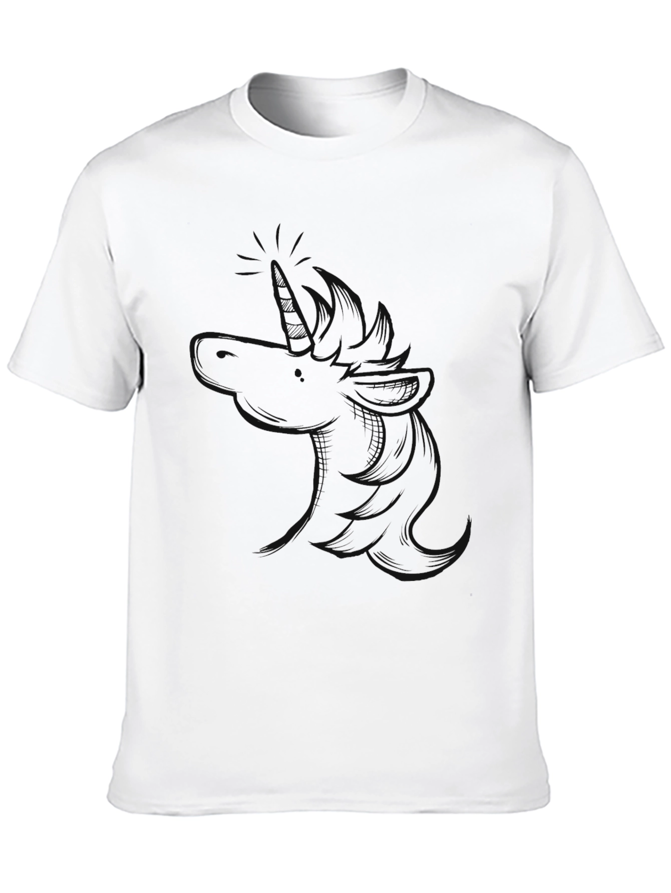 Mens Black Unicorn Graphic T-Shirt