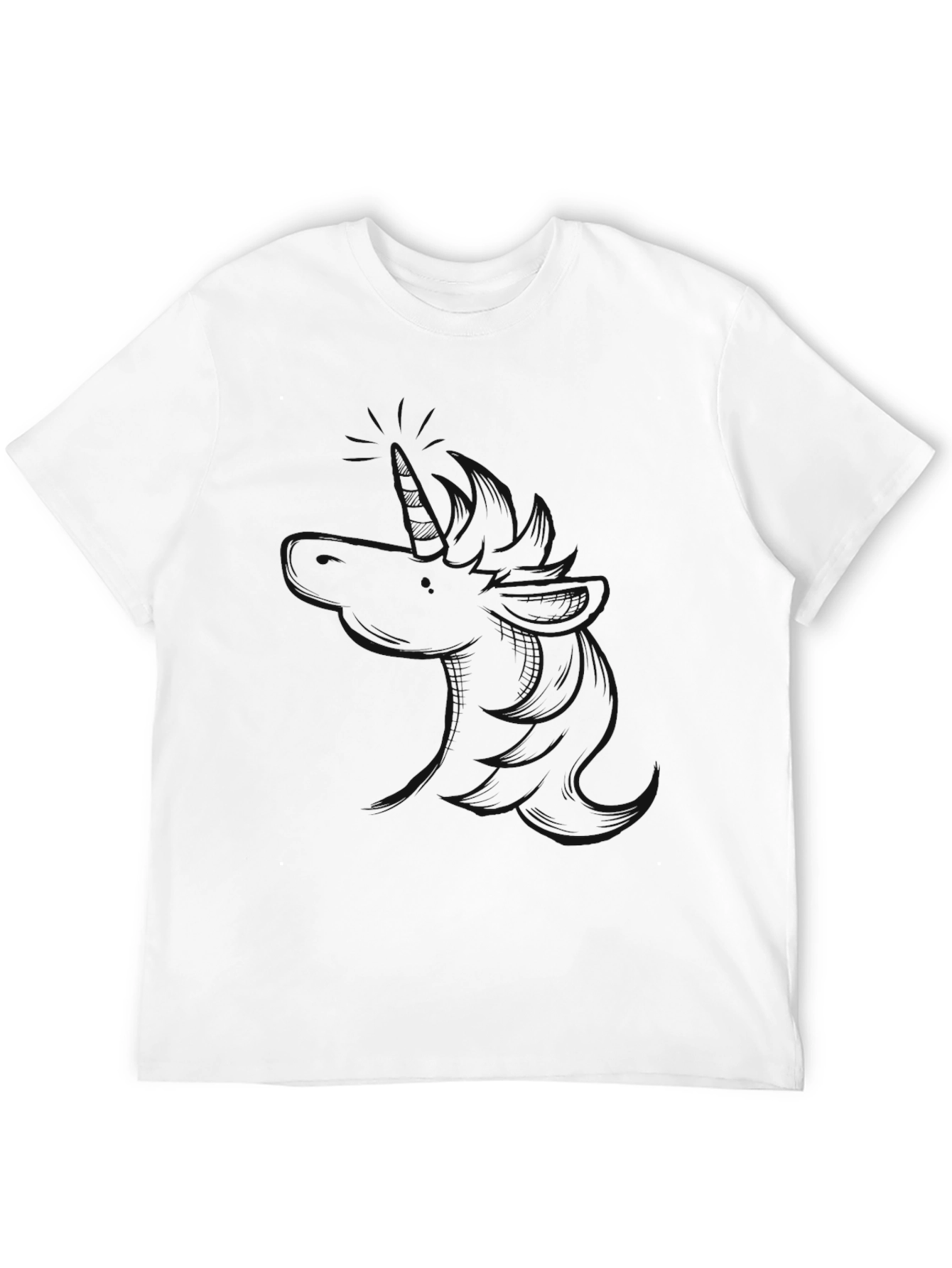 Mens Black Unicorn Graphic T-Shirt
