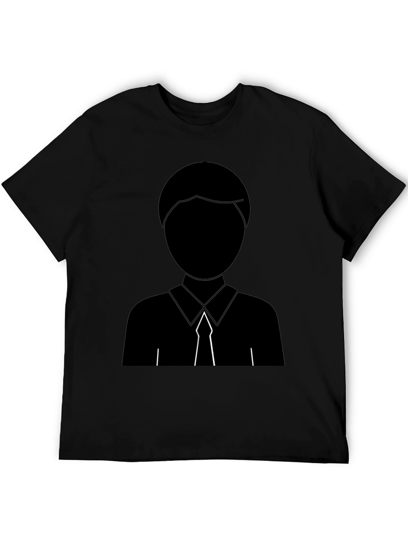 Minimalist Suit Silhouette Black T-Shirt