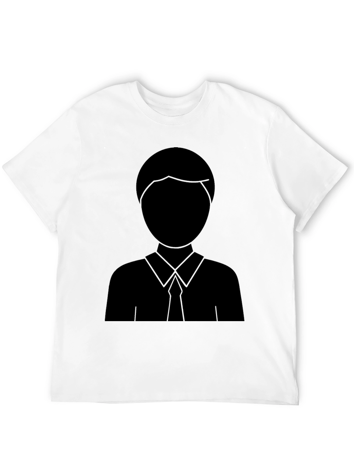 Minimalist Suit Silhouette Black T-Shirt