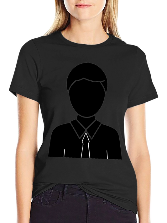 Minimalist Suit Silhouette Black T-Shirt