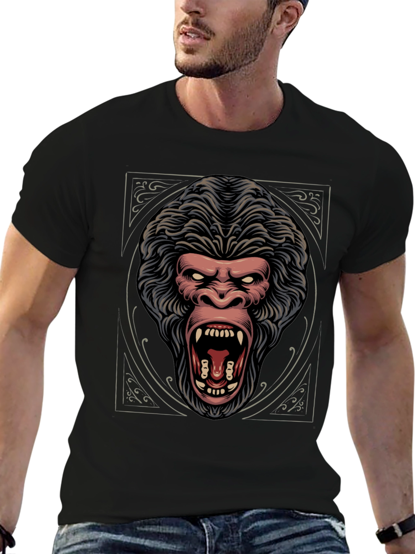 Fierce Gorilla Graphic Tee - Black