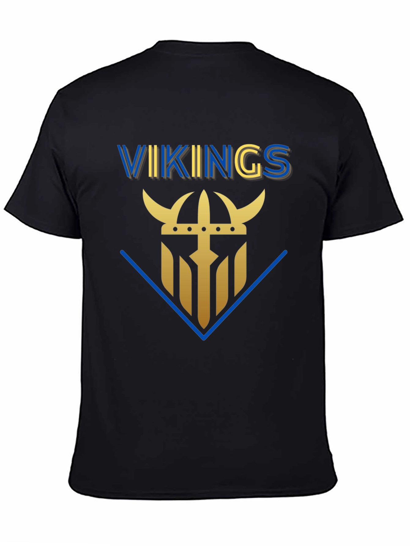 Vikings Graphic Tee - Black Cotton T-Shirt
