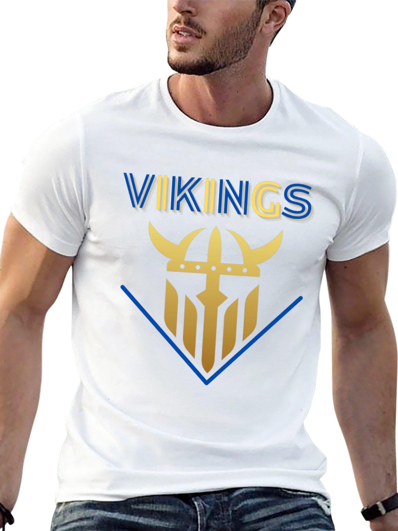 Vikings Graphic Tee - Black Cotton T-Shirt