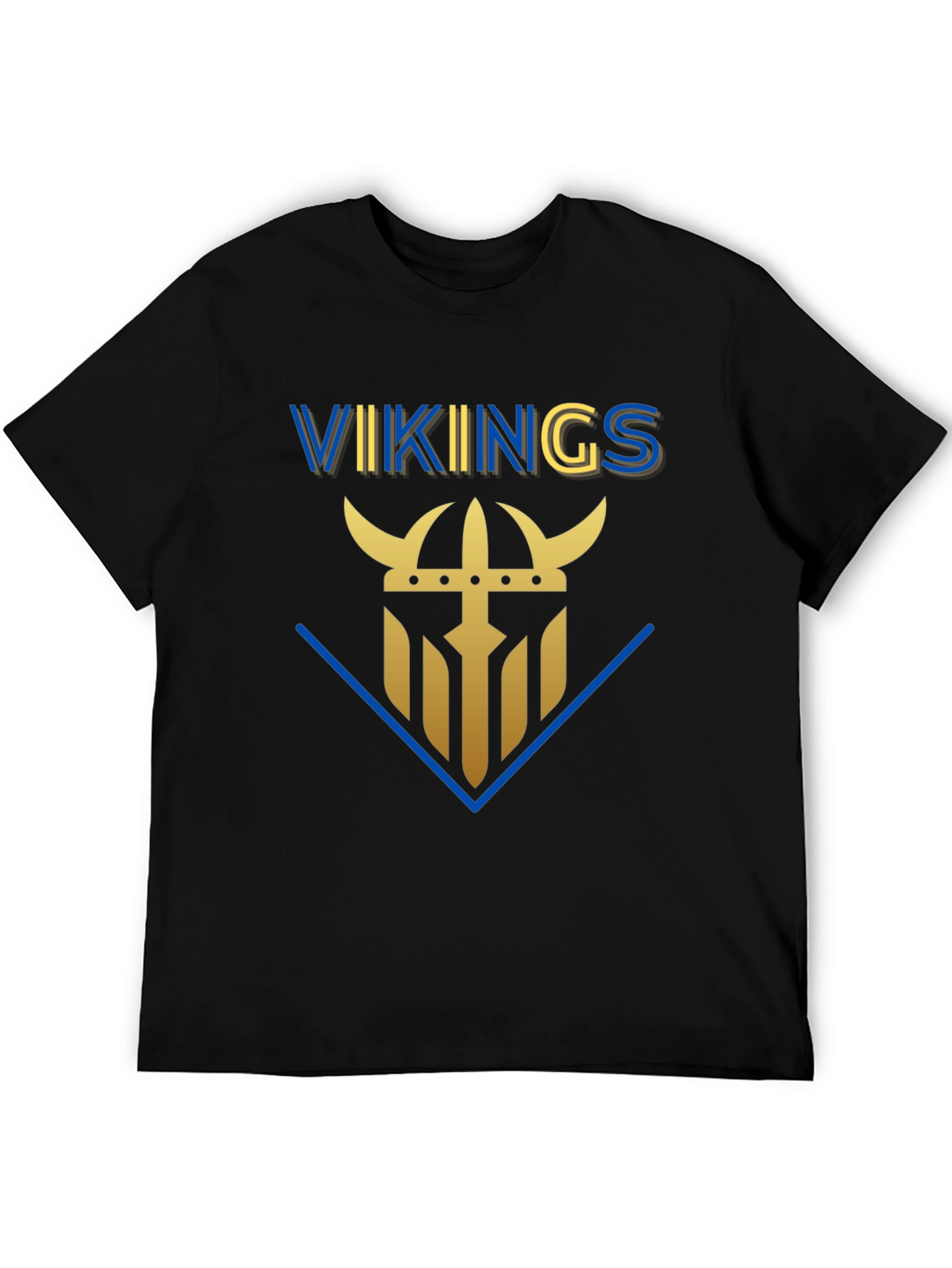 Vikings Graphic Tee - Black Cotton T-Shirt
