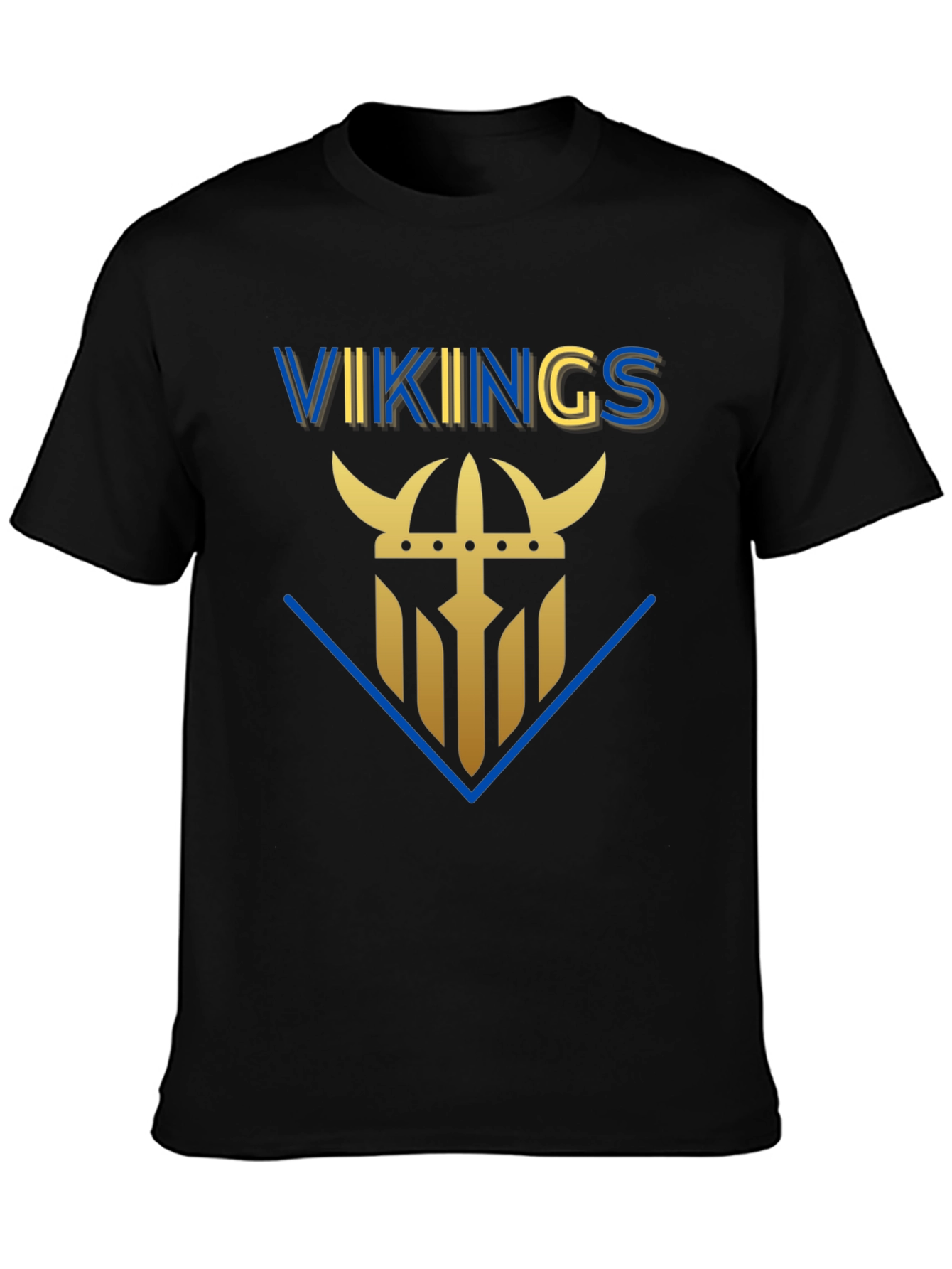 Vikings Graphic Tee - Black Cotton T-Shirt