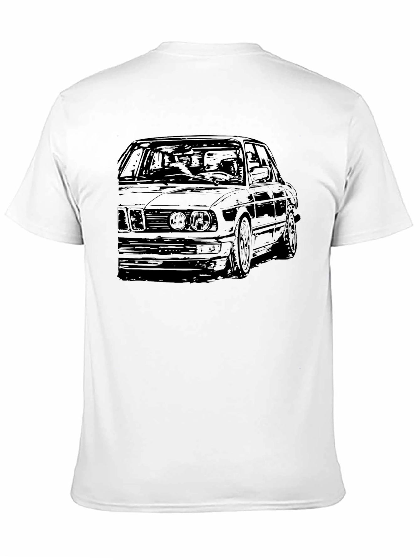 Classic Car Sketch Tee - Black Cotton Blend