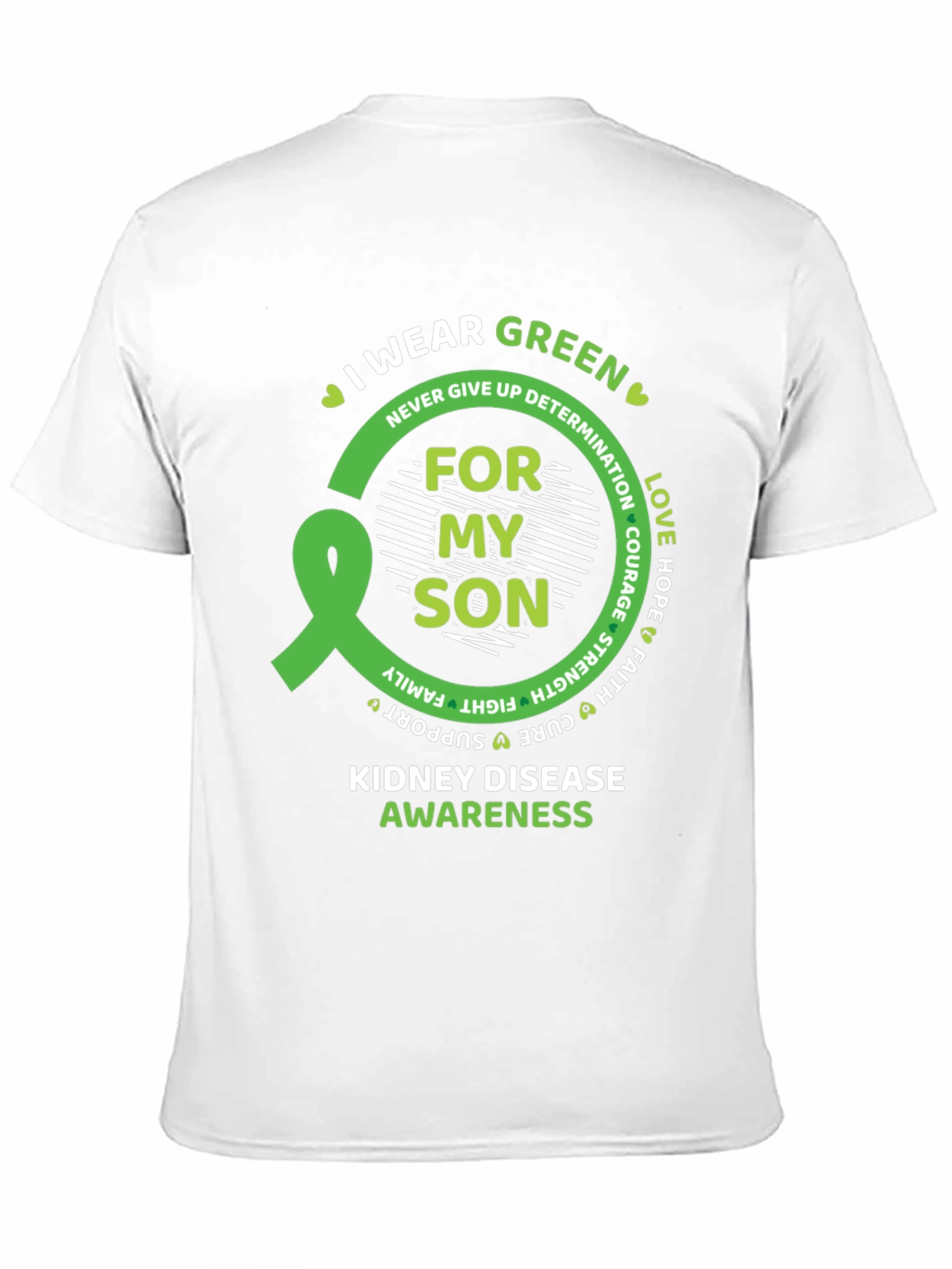 Kidney Disease Awareness Green Ribbon T-Shirt