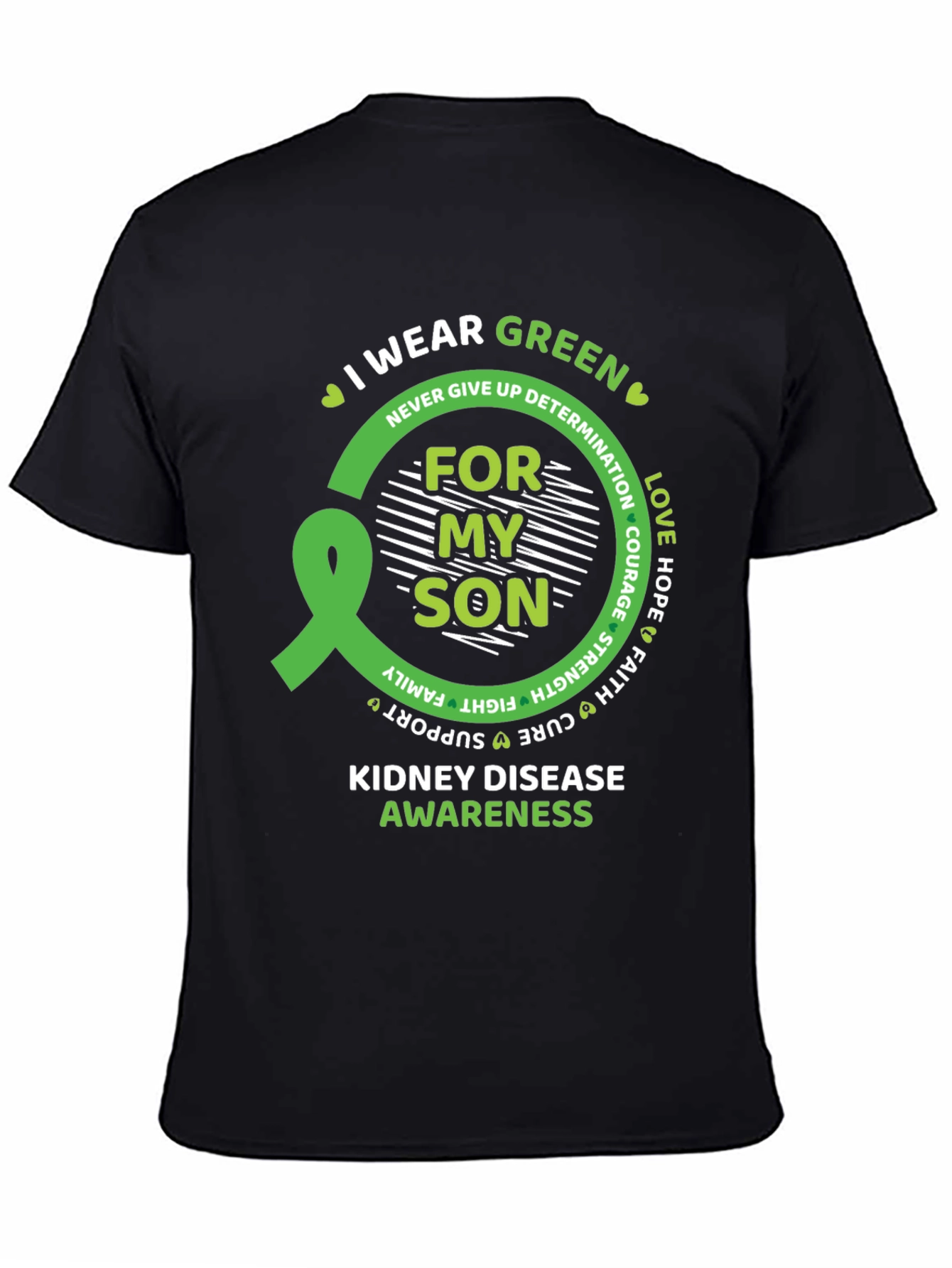 Kidney Disease Awareness Green Ribbon T-Shirt