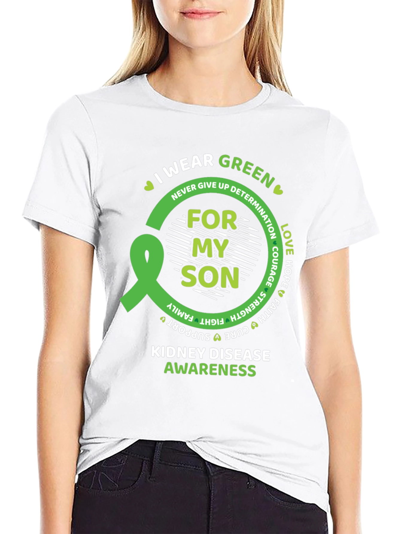 Kidney Disease Awareness Green Ribbon T-Shirt