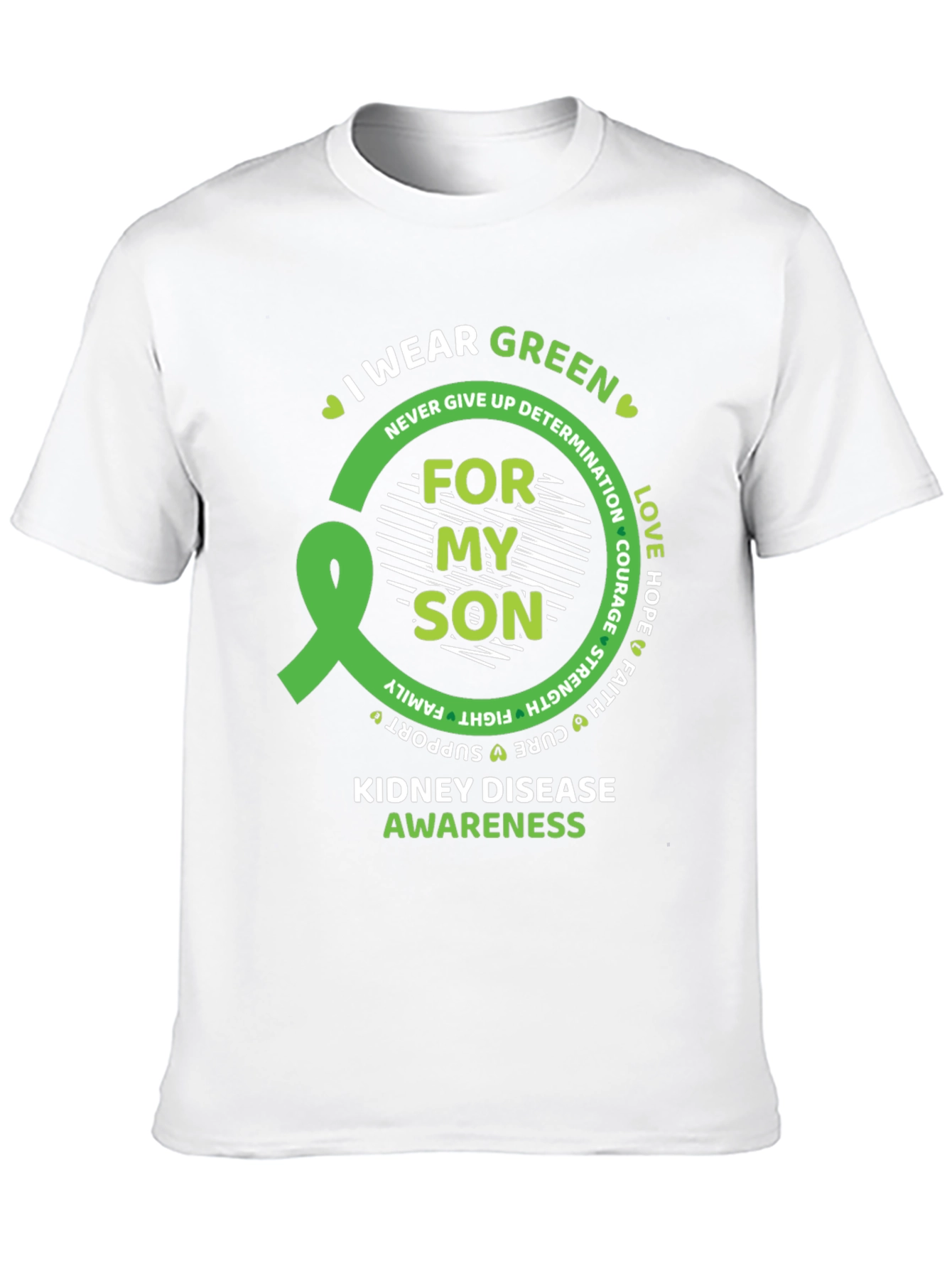 Kidney Disease Awareness Green Ribbon T-Shirt