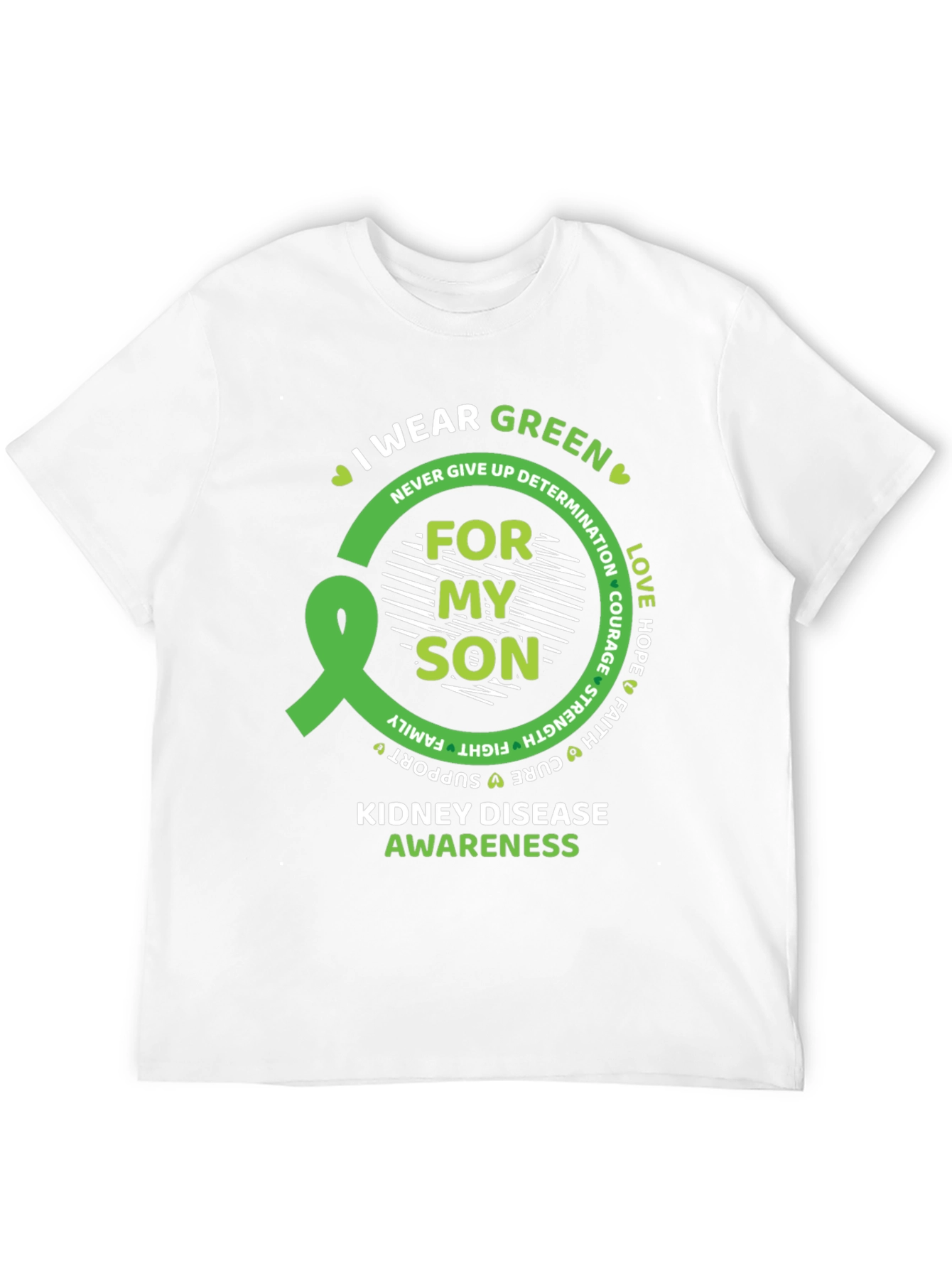 Kidney Disease Awareness Green Ribbon T-Shirt