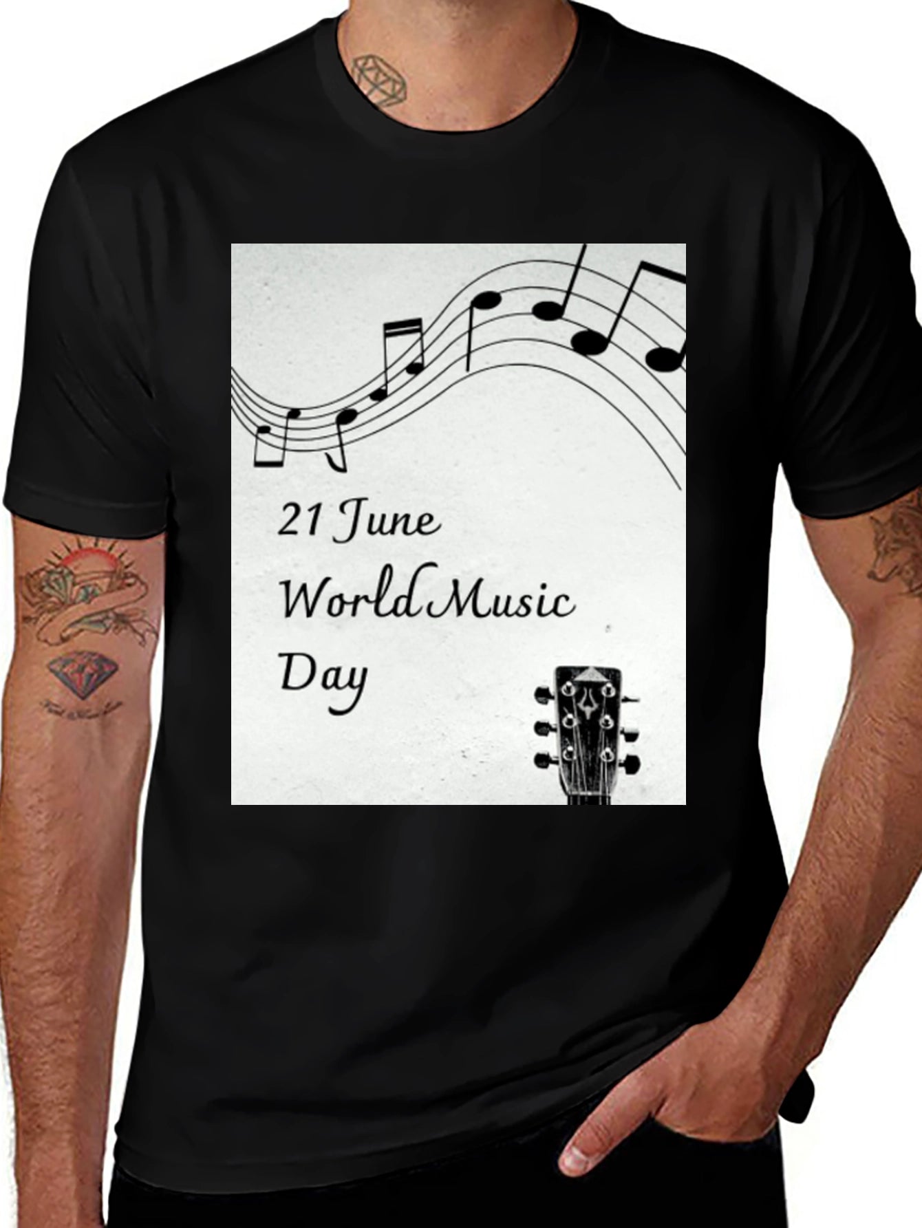 World Music Day Black T-Shirt