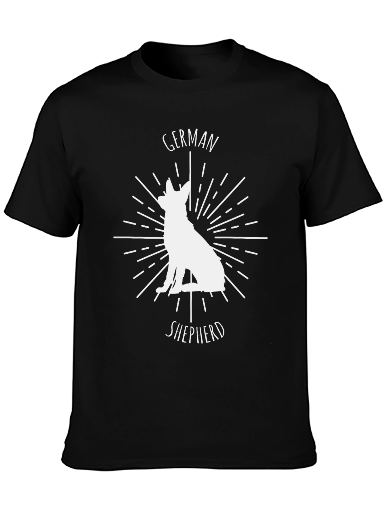 German Shepherd Graphic Tee - Black Cotton T-Shirt