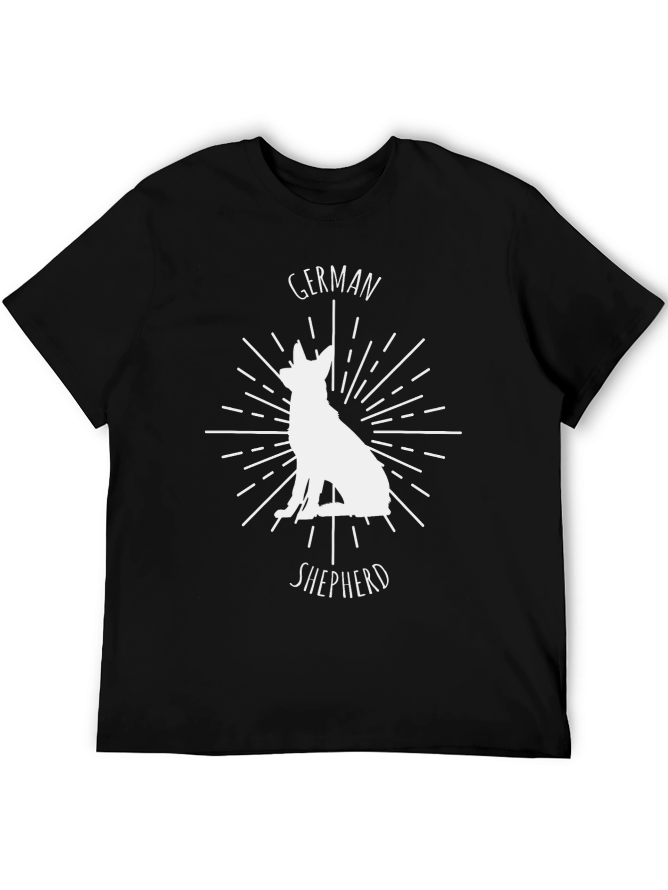 German Shepherd Graphic Tee - Black Cotton T-Shirt