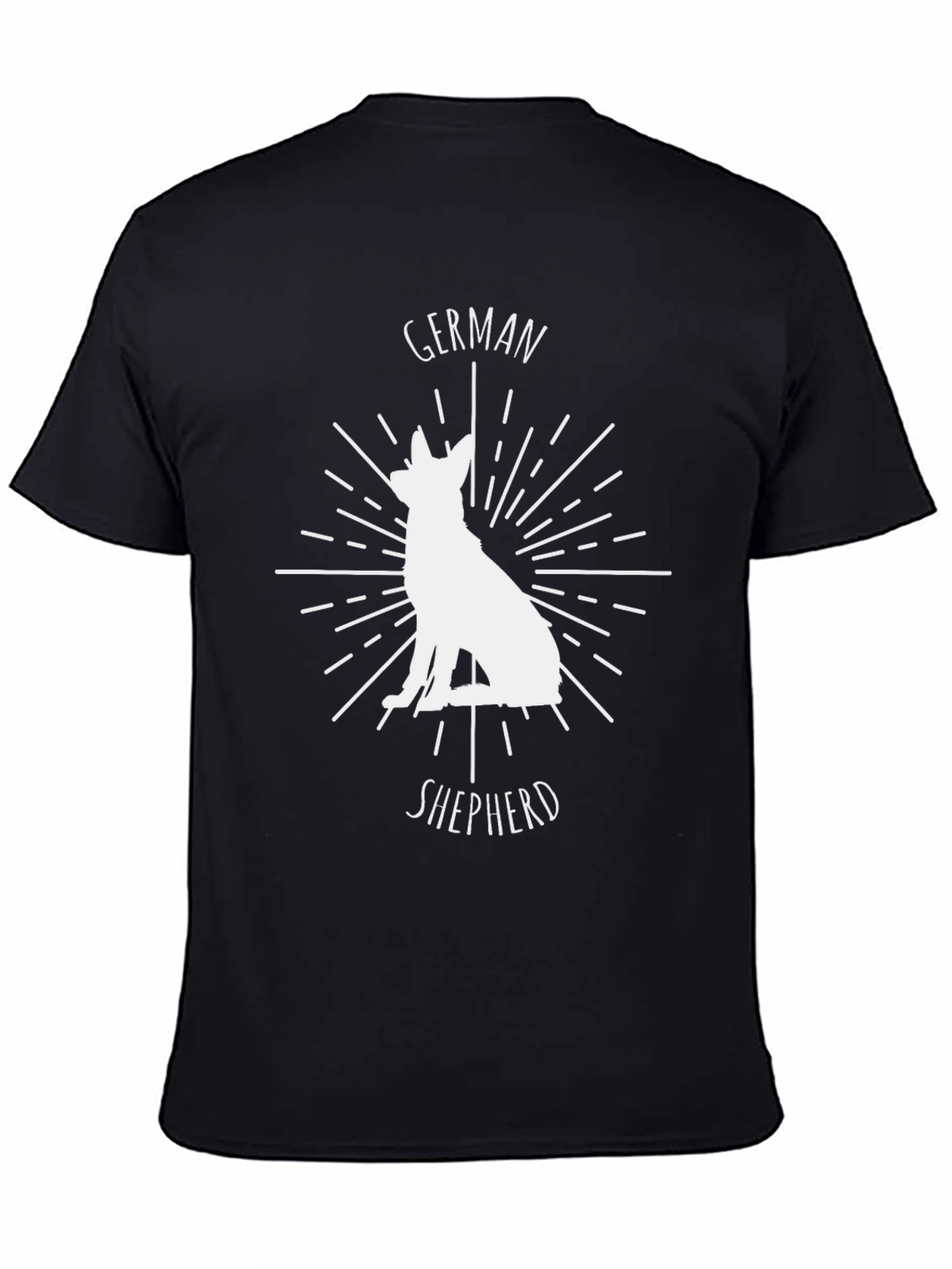 German Shepherd Graphic Tee - Black Cotton T-Shirt