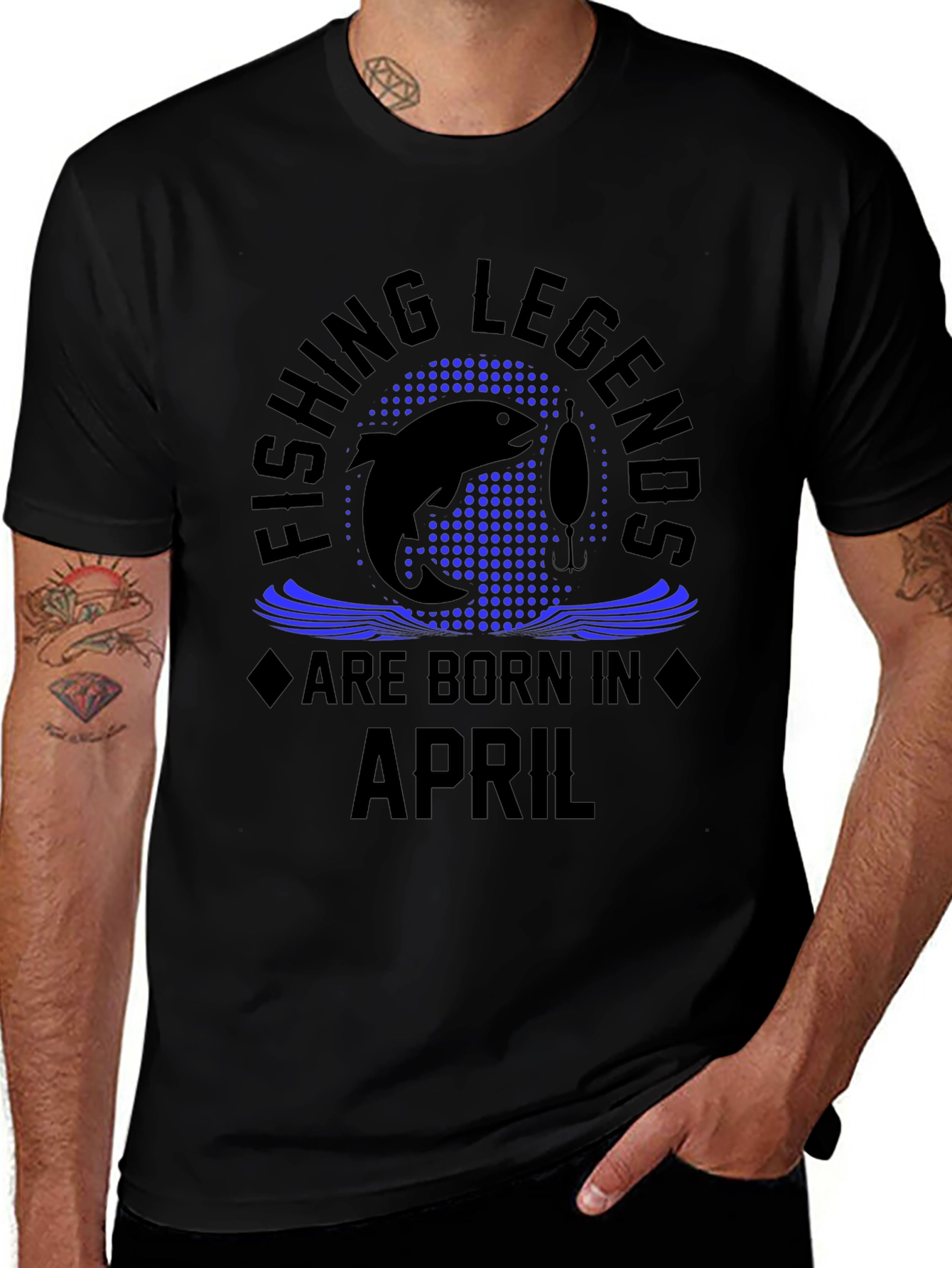 Fishing Legends Are Born in April Black T-Shirt