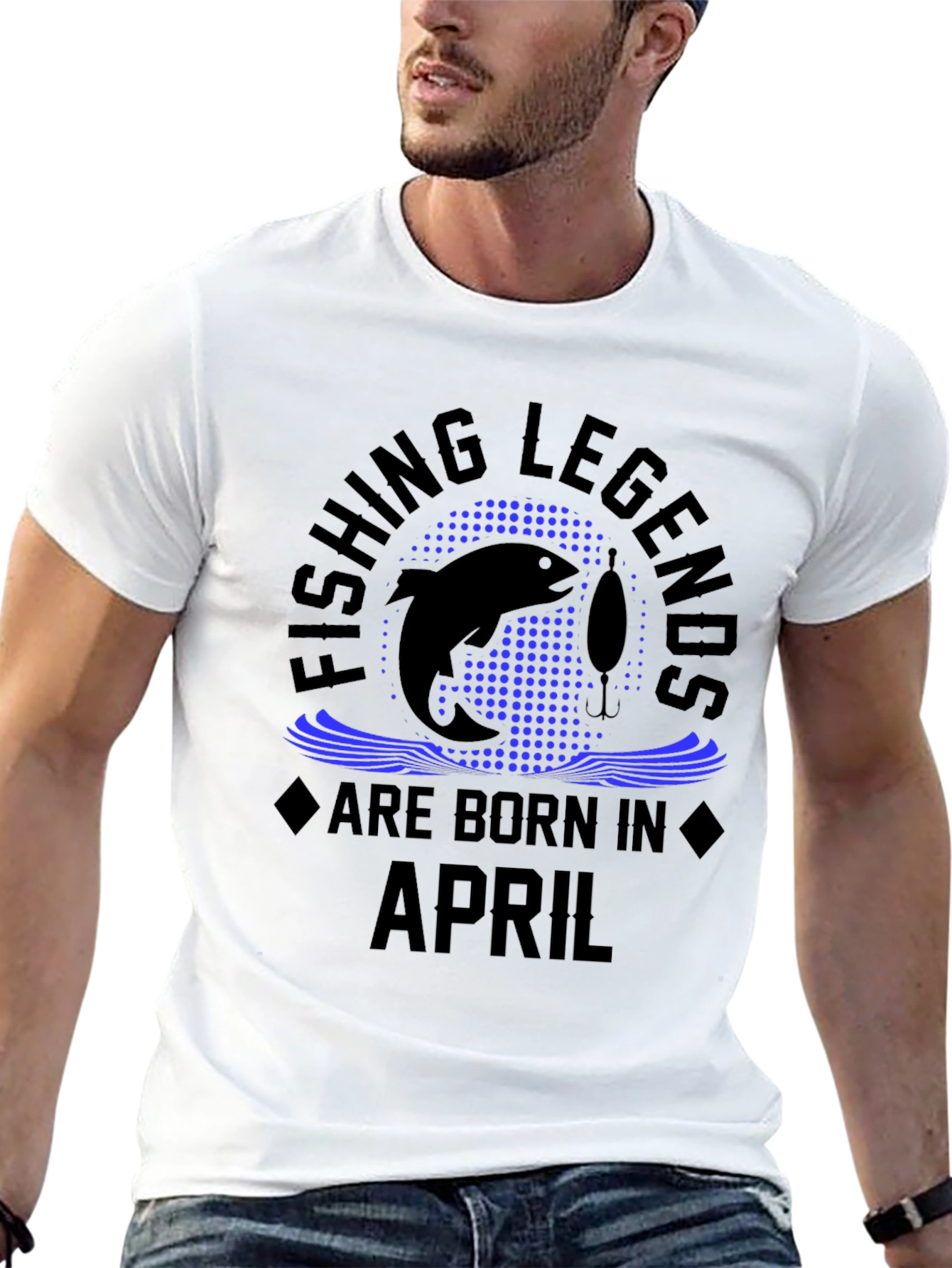 Fishing Legends Are Born in April Black T-Shirt