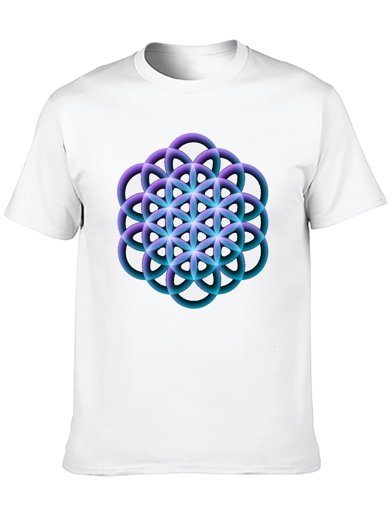 Geometric Circle Flower Black Graphic Tee