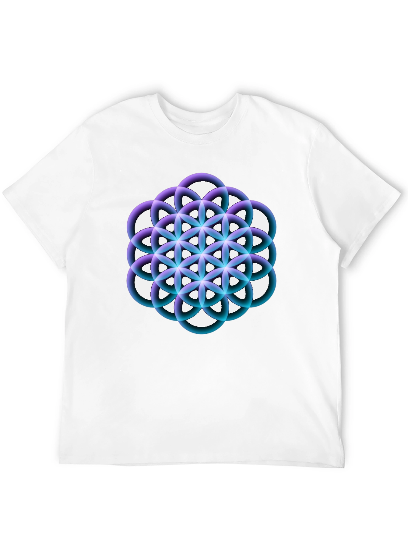 Geometric Circle Flower Black Graphic Tee